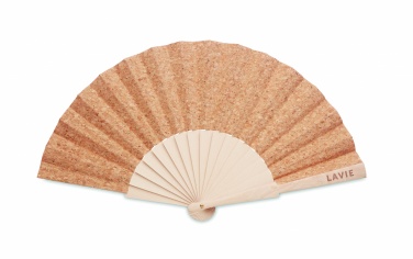 Logotrade business gifts photo of: Wood hand fan with cork fabric
